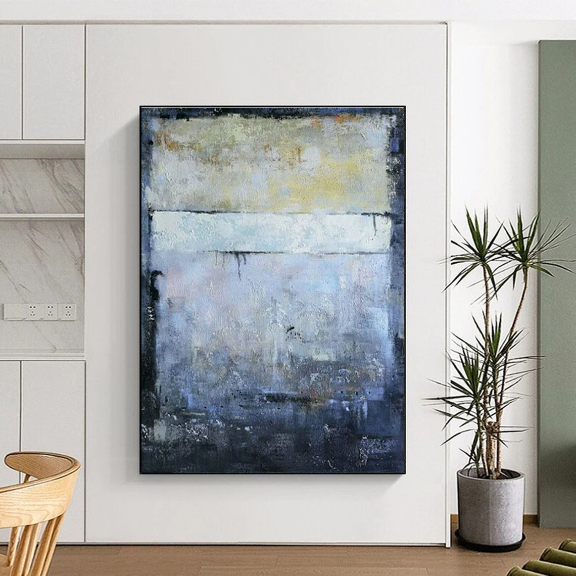 Gray - Blue Abstract Art for Architectural Firm Office & Art - Centric Community Center DLZ1799