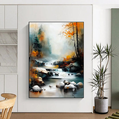 Autumn River Landscape for Nature - Themed Hotel & Cozy Cabin STSC1165