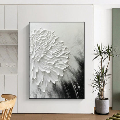 3D White Flower Abstract for Romantic Bedroom & Botanical Café DLZ0902
