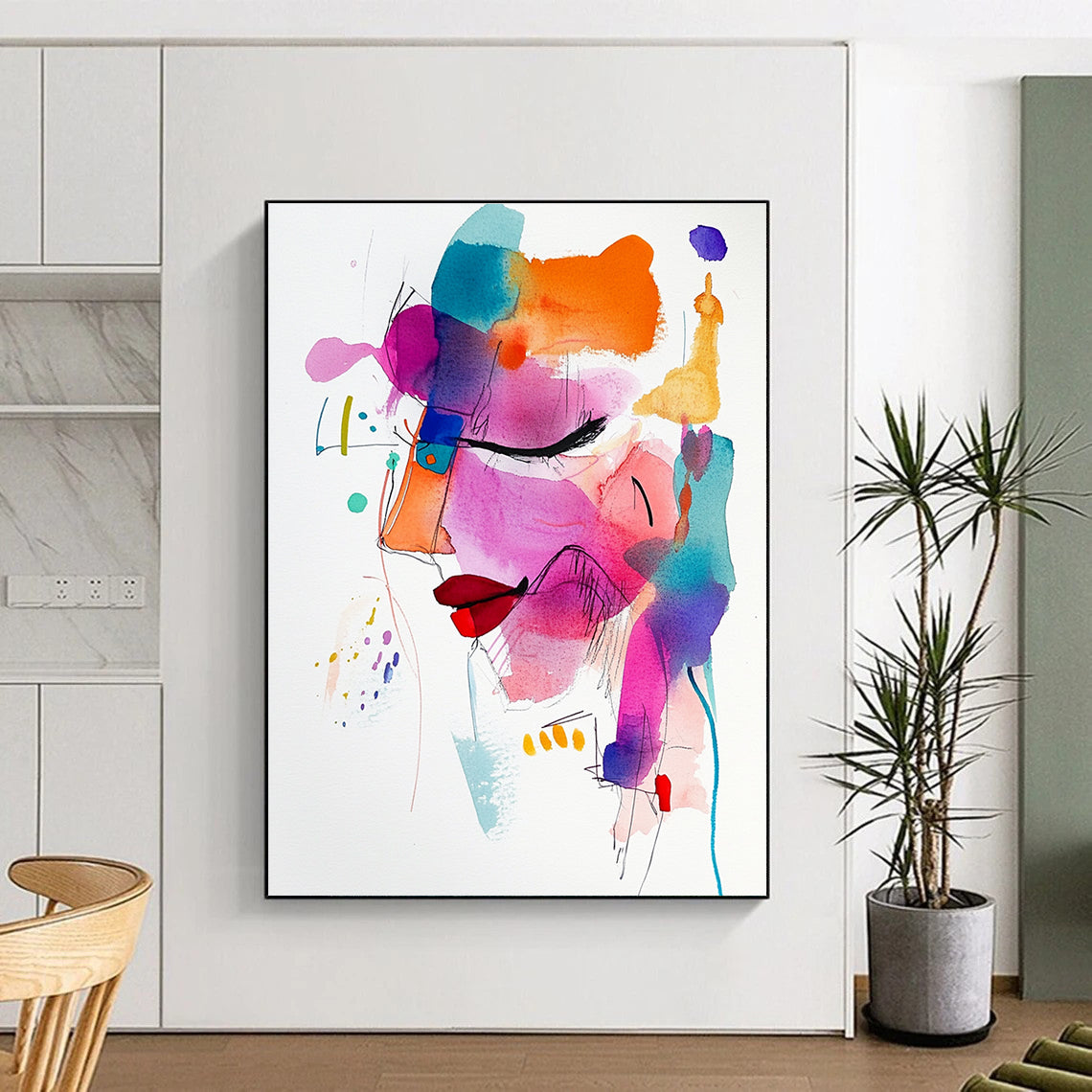 Watercolor Abstract Face for Art Gallery & Stylish Beauty Salon STSC1194