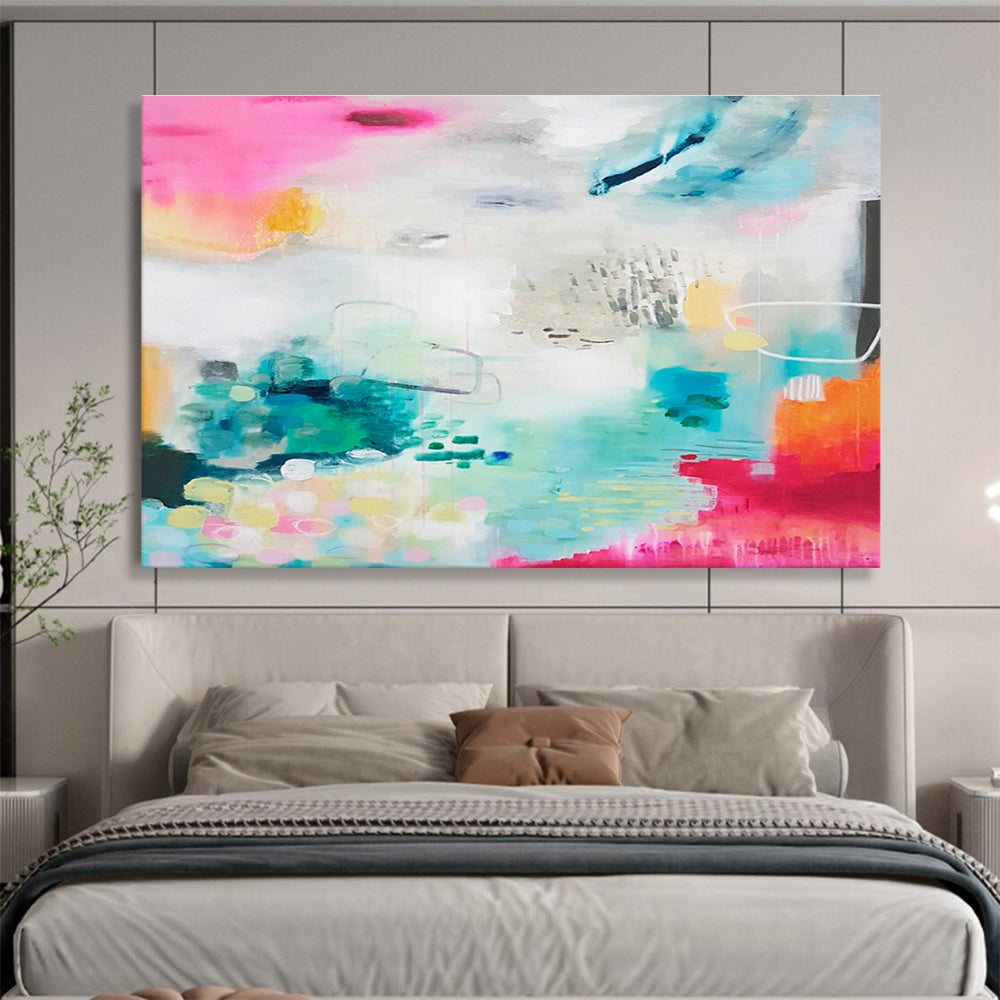 Pink - Blue Creative Abstract Art for Artistic Home Studios DLZ2447
