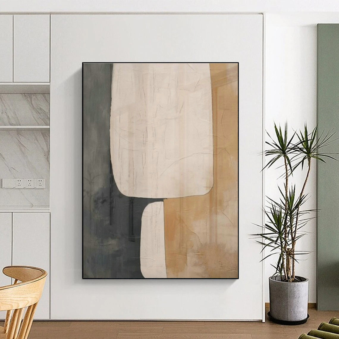Repeated Geometric Patchwork Abstract Art for Minimalist Office & Contemporary Art Show DLZ1946