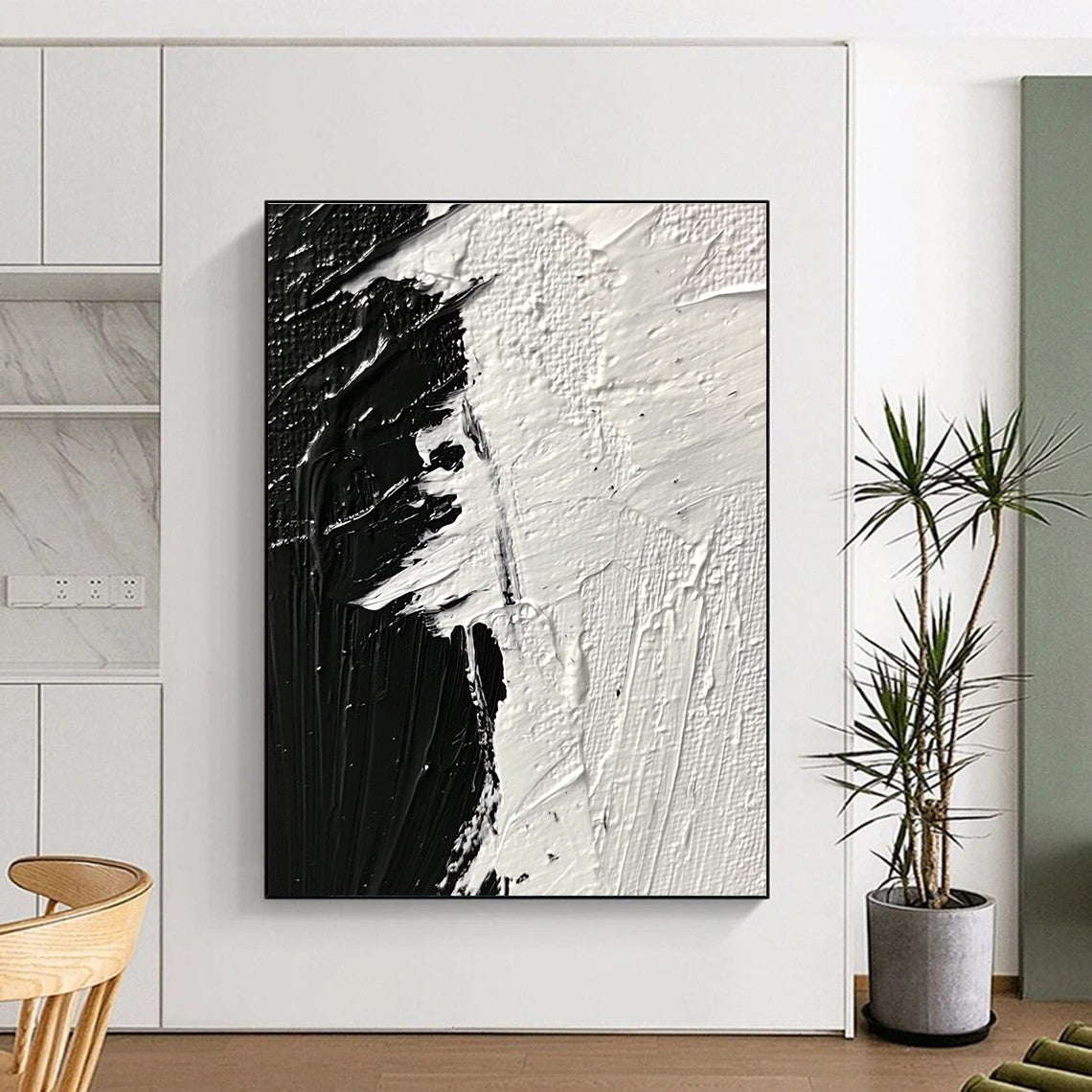 Black and White Textured Strokes for Industrial - Style Café & Modern Home Study STSC1282