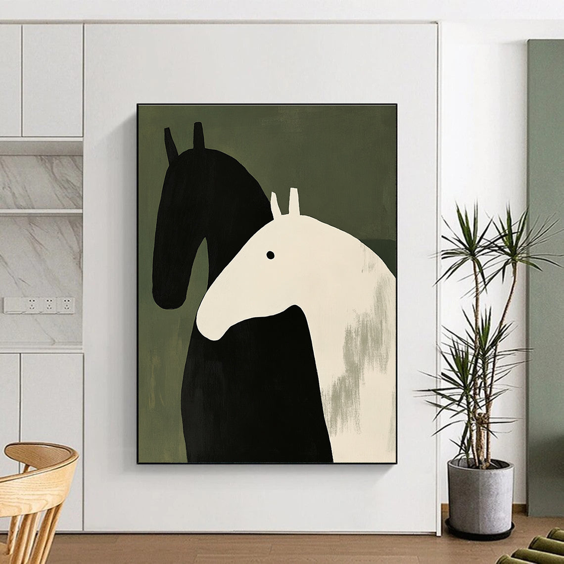 Stylized Horse Duo for Children’s Playroom & Modern Nursery STSC1077