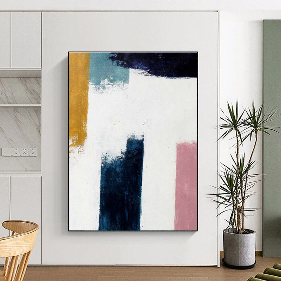 Color - Block Abstract Art for Minimalist Home Office Desksides DLZ0037