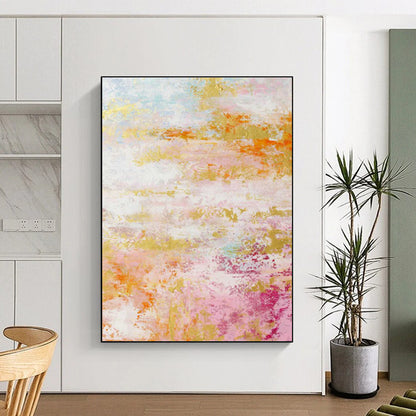 Pink - Gold Abstract Art for Luxury Bridal Suite Living Areas DLZ0047