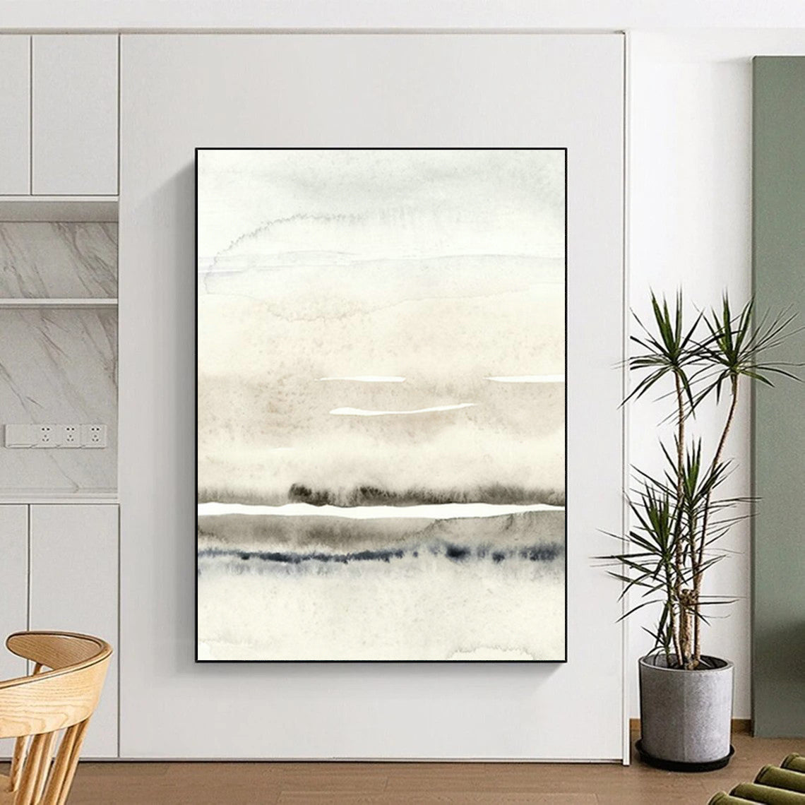 Light Ink - Tone Watercolor Art for Japanese - Inspired Tea Room & Relaxation Nook DLZ0714