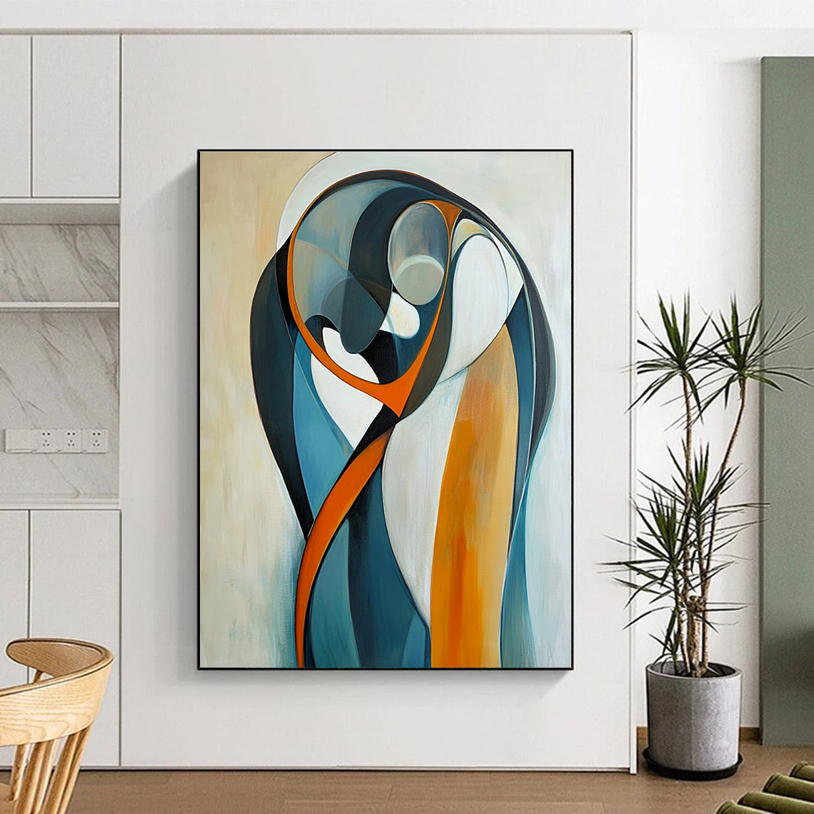 Curved Abstract Forms Art for Living Room & Gallery STSC711