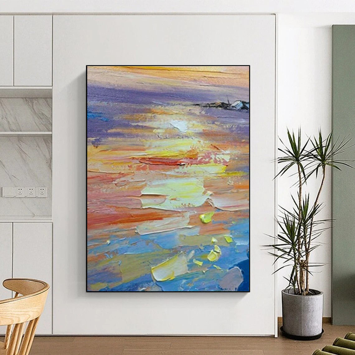 Sunset Thick - Paint Art for Beachfront Bar & Vacation Home Living Room DLZ1047