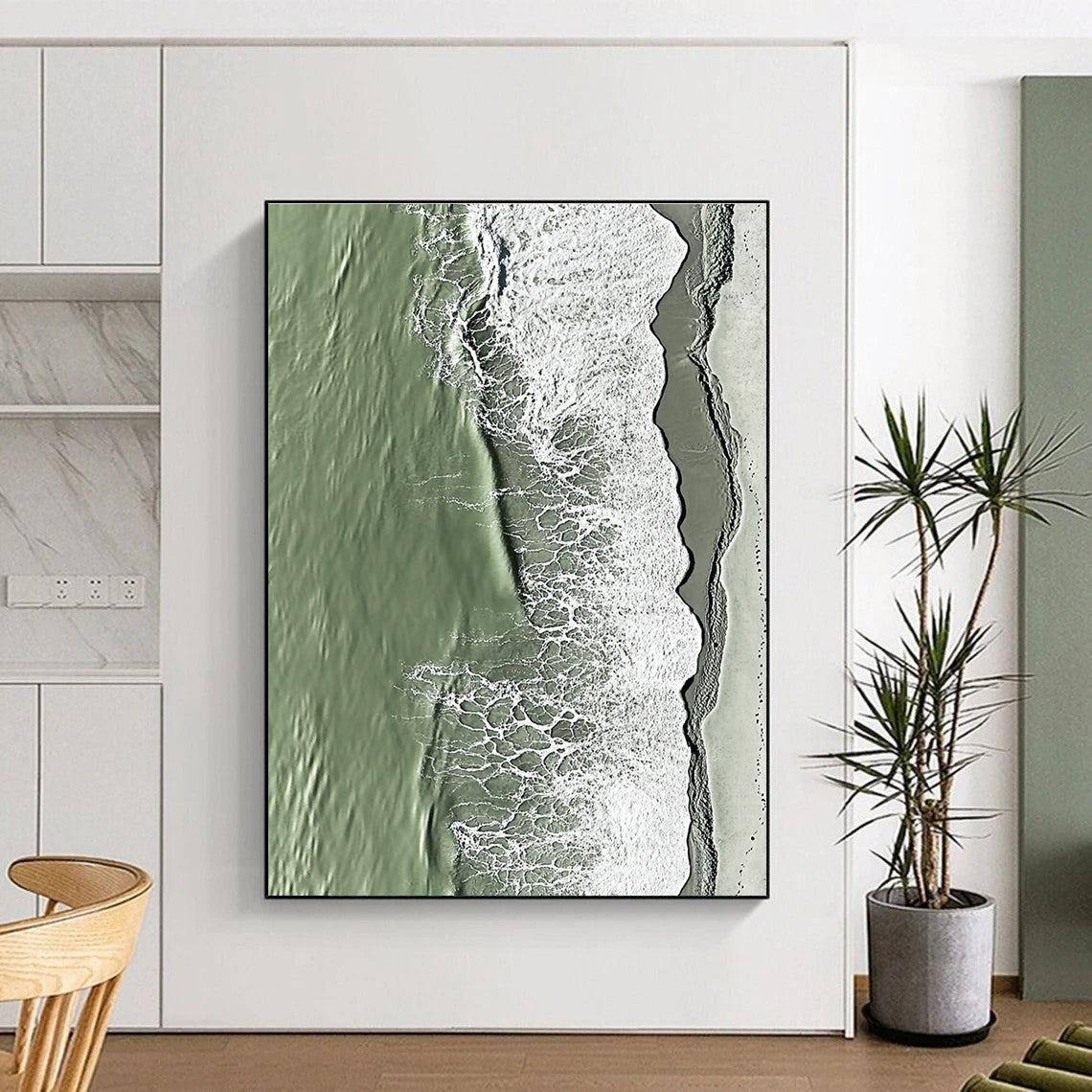 Aerial Green Beach Waves for Coastal Home Office & Beachfront Resort STSC1158