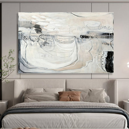 Black - White Line Abstract Art for Industrial - Style Lofts DLZ2458