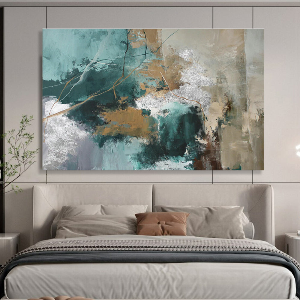 Green - Gold Abstract Mood Art for Nature - Themed Spa DLZ2897