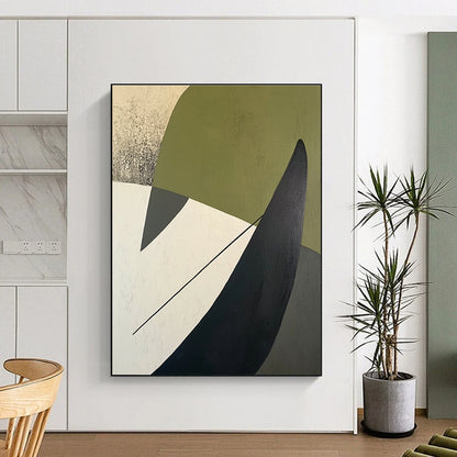 Modern Green and Black Shapes Art for Studio & Entryway STSC684