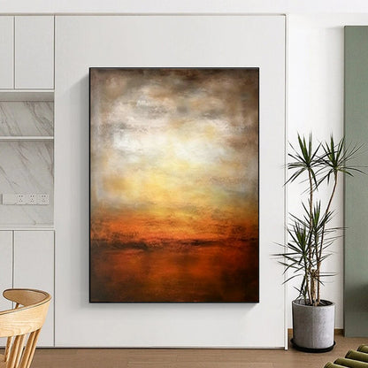 Warm - Toned Sunset Seascape Art for Retirement Home Common Area & Romantic Beachfront B&B DLZ1809
