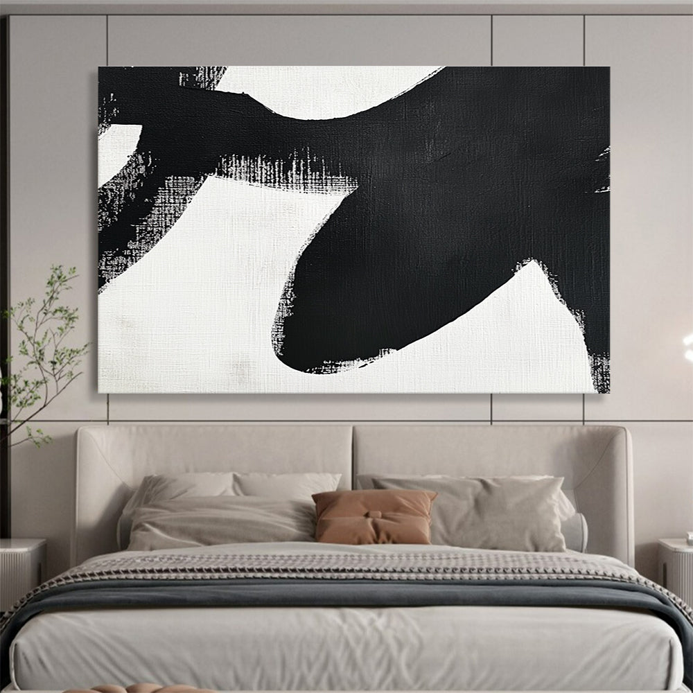 Bold Black - White Strokes Art for Creative Studio & Trendy Bar SC016