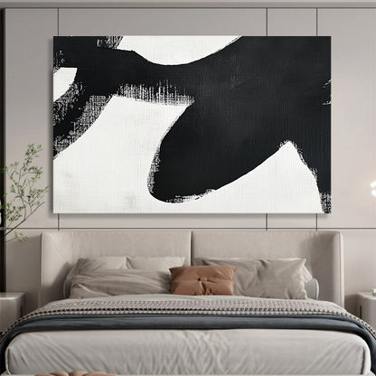 Bold Black - White Strokes Art for Creative Studio & Trendy Bar SC016