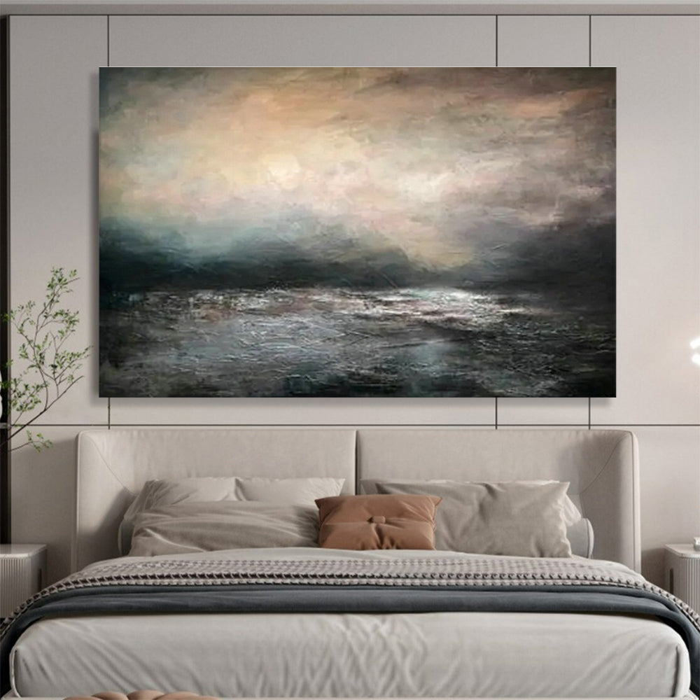 Dark Sea View Oil Painting for Industrial - Style Loft Office Spaces DLZ3153