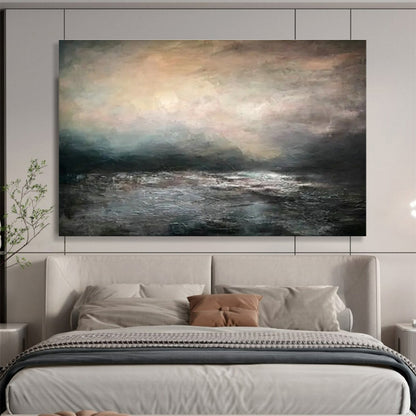 Dark Sea View Oil Painting for Industrial - Style Loft Office Spaces DLZ3153