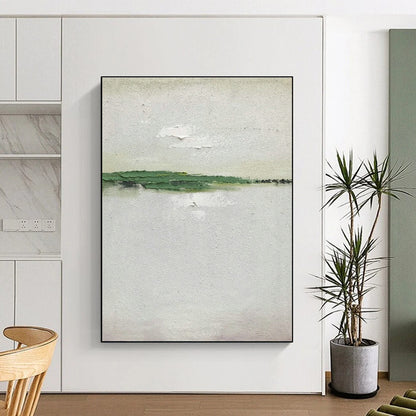 Minimalist Green - White Abstract Art for Nature - Inspired Spa & Scandinavian Bedroom DLZ0802