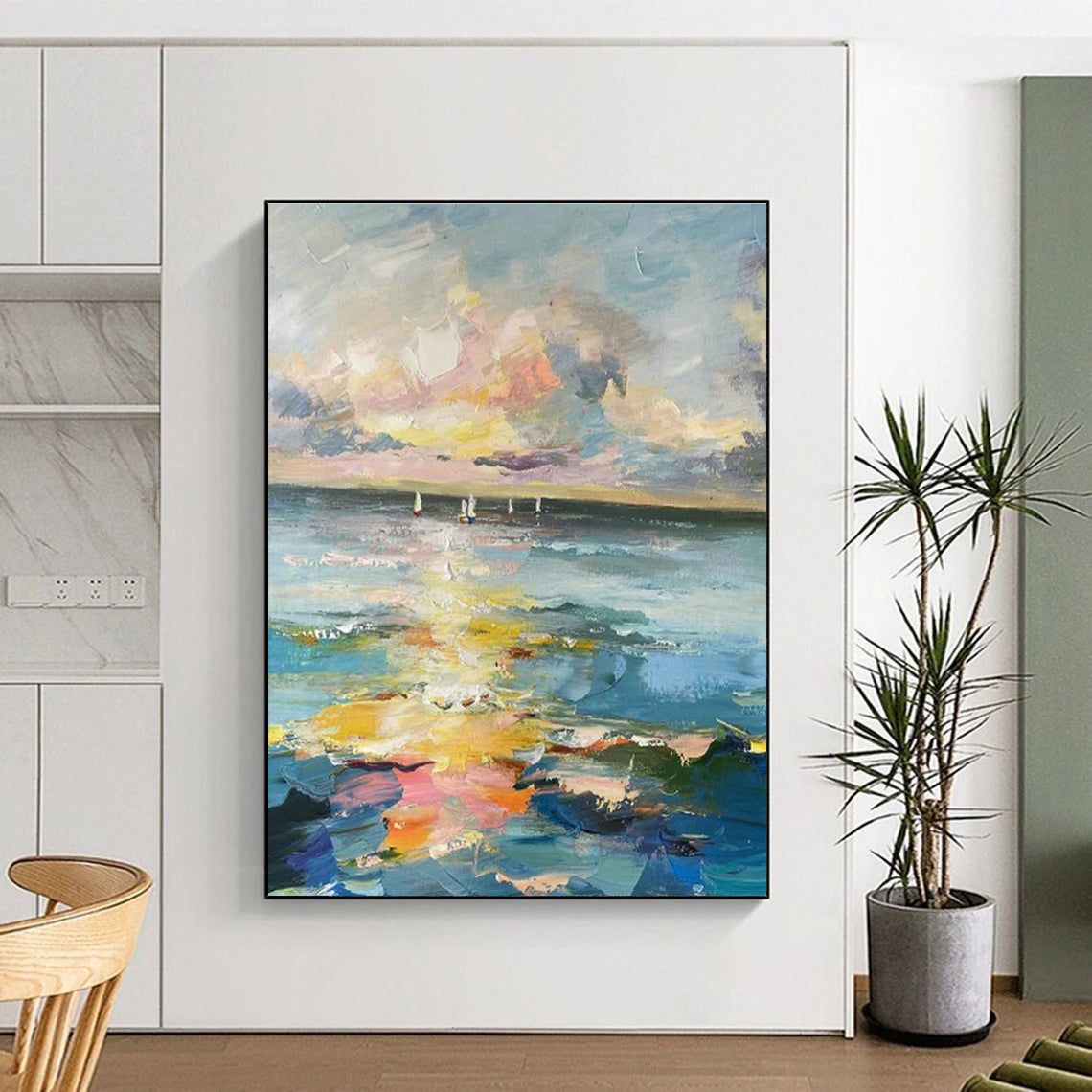 Seaview Sailboats Art for Living Room & Cottage DLZ0338