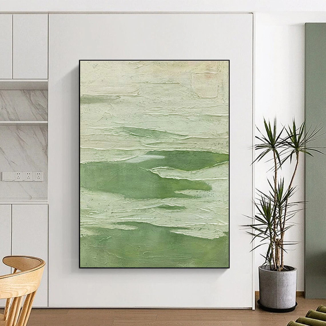 Light Green Textured Abstract Art for Eco - Friendly Home & Botanical Shop DLZ1234