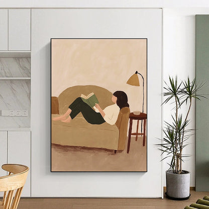 Relaxed Reading Woman for Cozy Home Library & Literary Lounge STSC1262
