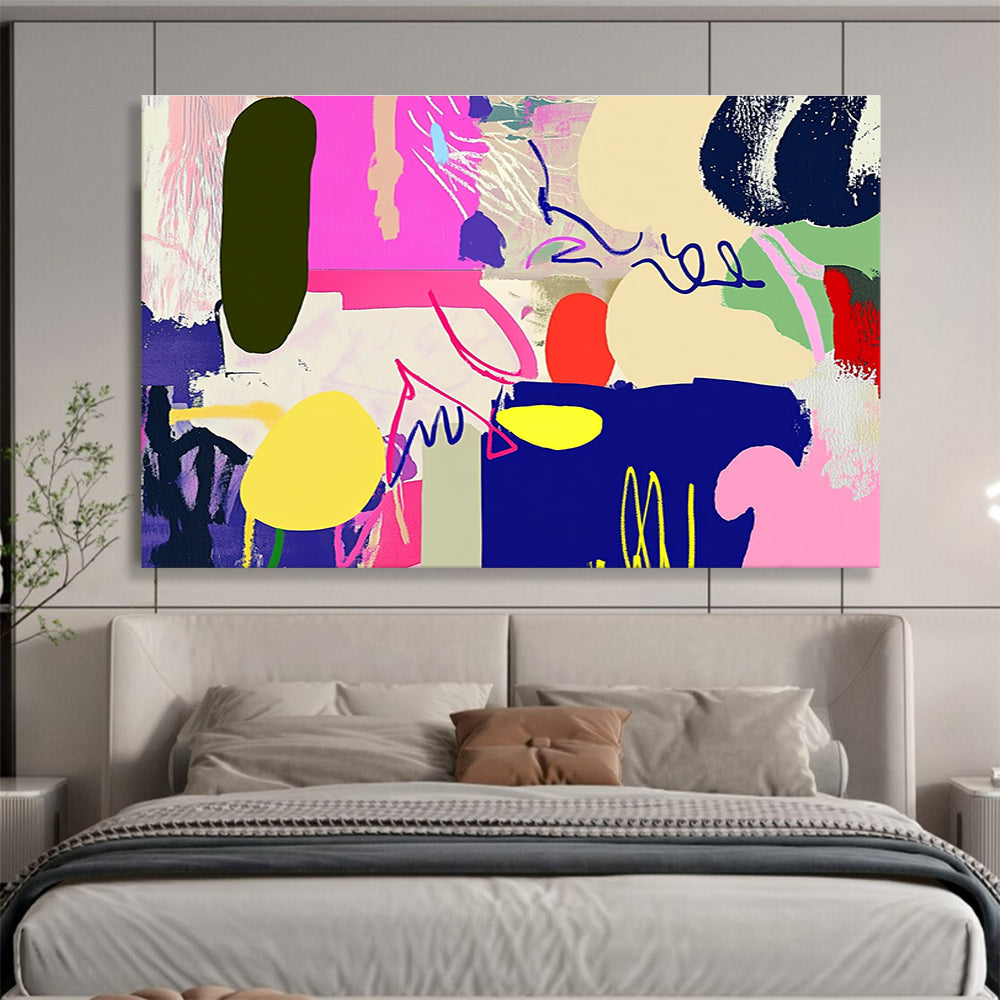 Vibrant Abstract Shapes Art for Creative Studio & Trendy Lounge SC455