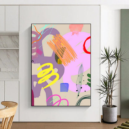 Pastel - Toned Doodle Art for Craft Workshop & Boho - Chic Home Bedroom DLZ0648