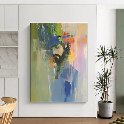 Colorful Abstract Portrait for Bohemian - Style Bedroom & Creative Studio STSC593