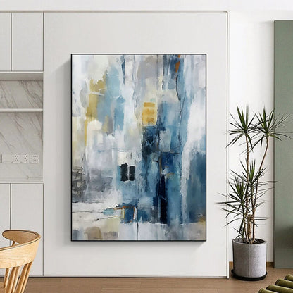 Blue - Yellow Abstract Architecture Art for City Hotel & Architectural Studio DLZ0668