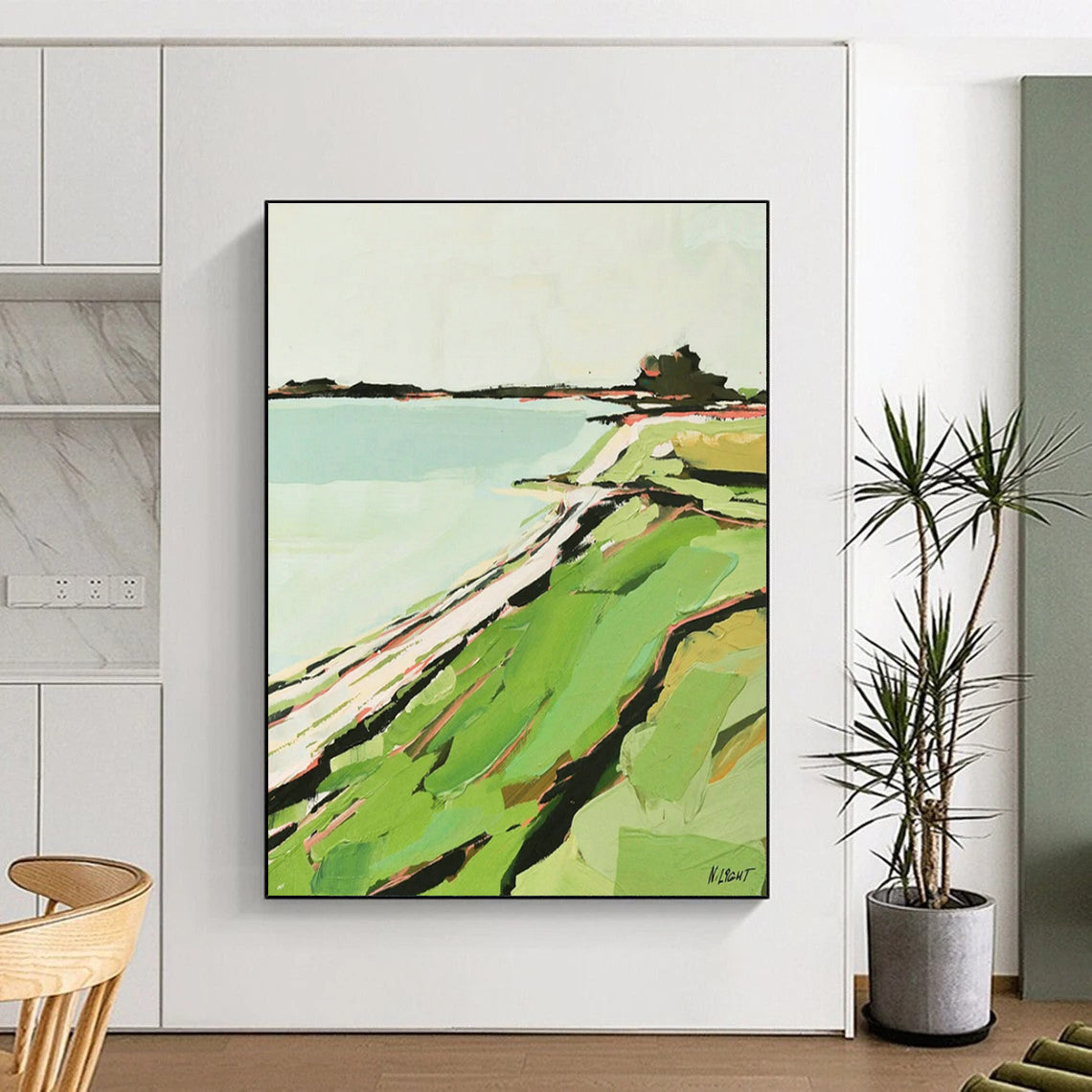 Simple Coastal Abstract for Coastal Home Office & Marine Conservation Center DLZ1579