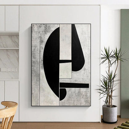 Geometric Black and White Abstract for Contemporary Office Lobby & Modern Art Gallery Corridor STSC465