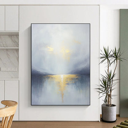 Gray - Gold Sea Reflection for Coastal Home & Elegant Spa Retreat STSC289