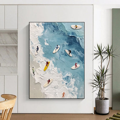 Surfers on the Waves Art for Beach Sports Club & Vibrant Home Living Room STSC1436