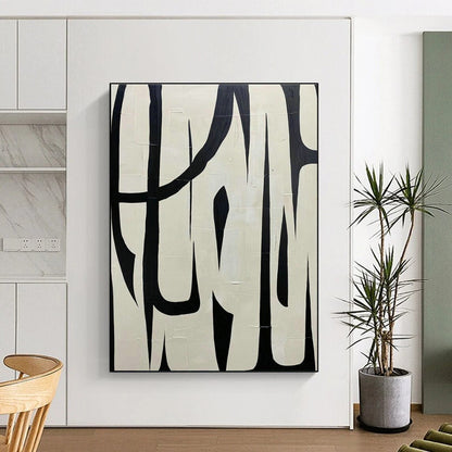 Black - White Abstract Art for Avant - Garde Café & Modern Art Museum DLZ2038