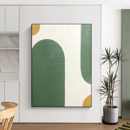 Green - Gold - White Relief Art for Tropical - Themed Home & Eco - Friendly Café DLZ1177