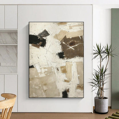 Black - White - Brown Abstract Art for Modern Art Gallery & Creative Studio DLZ1871