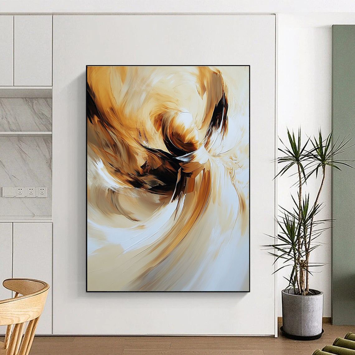 Flowing Golden Abstract for Luxury Hotel Lobby & Upscale Dining Room STSC634