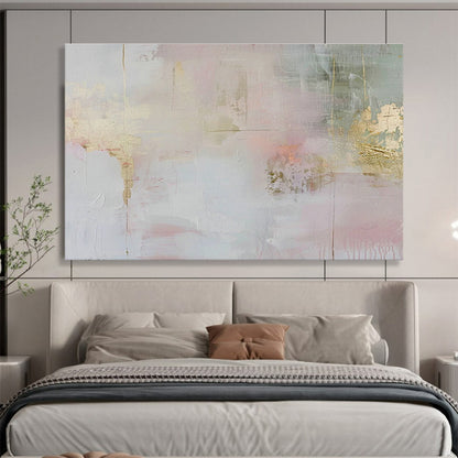 Gold - Pink Soft Abstract Art for Romantic Dressing Room DLZ2868