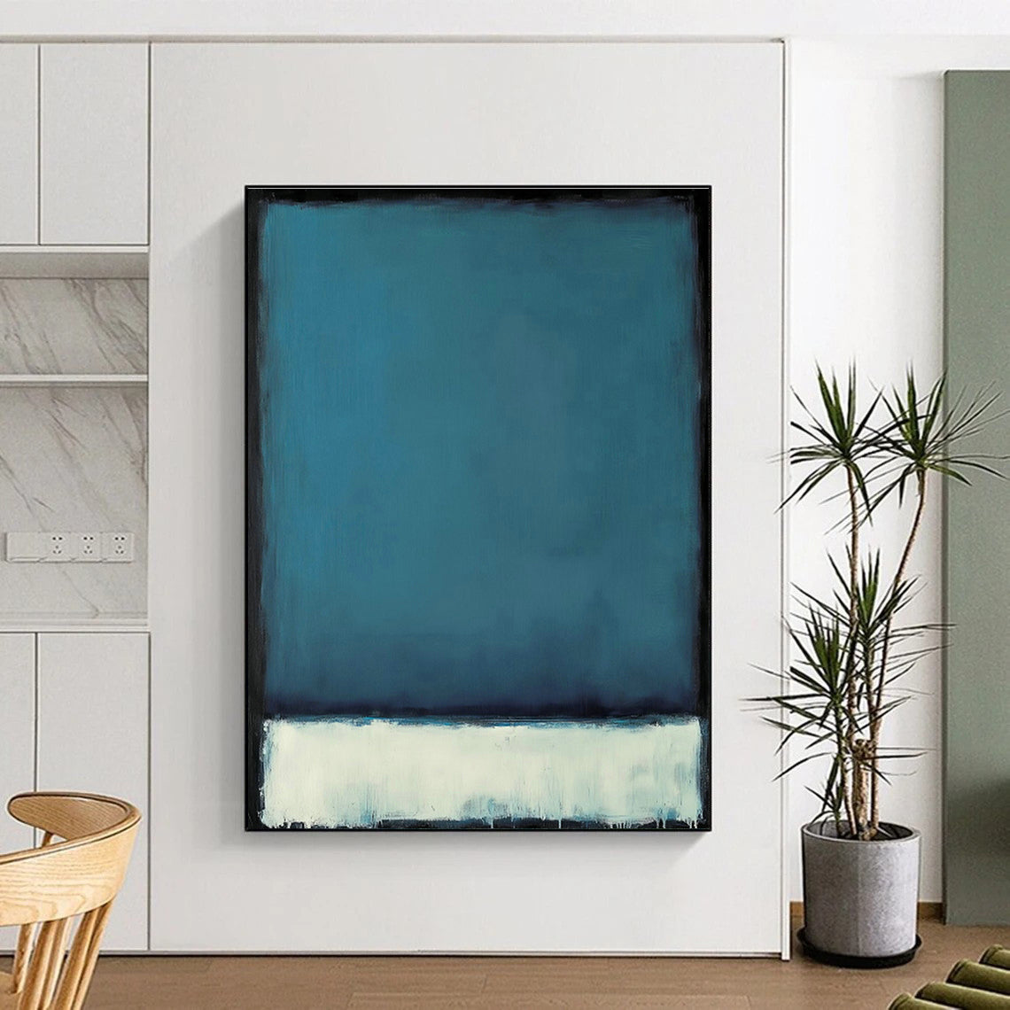 Blue - White Gradient Abstract Art for Bedroom & Meditation Room DLZ0459