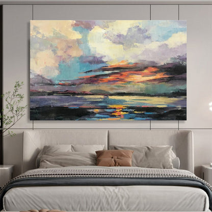Sunset Sea View Abstract Art for Beachfront Hotel Balcony Lounges DLZ2581