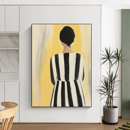 Woman in Striped Dress for Fashion - Inspired Bedroom & Art - Loving Boutique STSC1259
