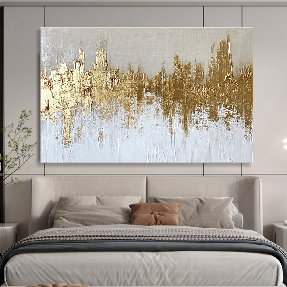 Textured Gold Skyline Art for Industrial - Chic Loft & Contemporary Art Museum SC173