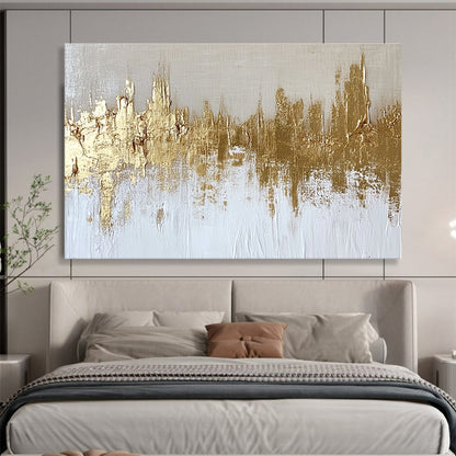 Textured Gold Skyline Art for Industrial - Chic Loft & Contemporary Art Museum SC173