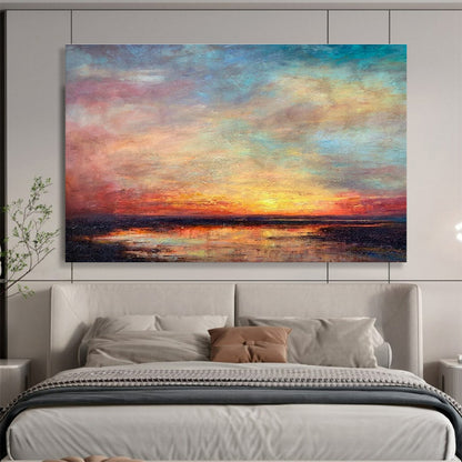Vivid Sunset Sea View Art for Beachfront Bar Rooftop Decks DLZ3160