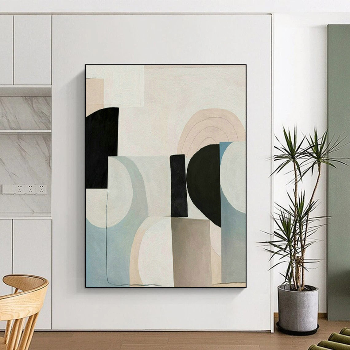 Soft Geometric Art for Scandinavian - Style Bedroom & Wellness Coach Office DLZ1517