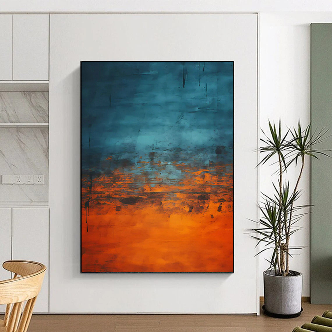 Repeated Blue - Orange Gradient Art for Living Room & Gallery DLZ0453