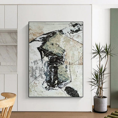 Black - White Line Abstract Art for Living Room & Modern Office DLZ0559