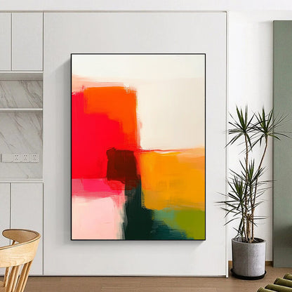 Bold Color Block Abstract for Vibrant Living Room & Creative Retail Space STSC629