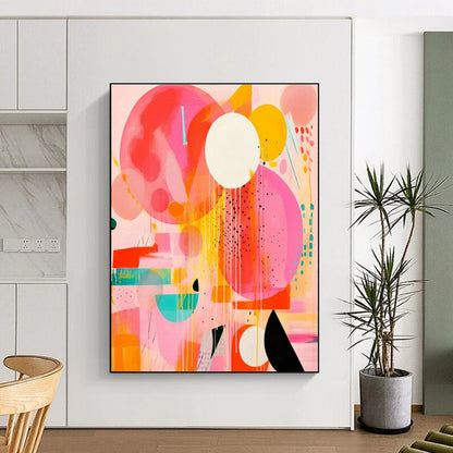 Colorful Circle Drip Art for Modern Living Room & Creative Café DLZ2090
